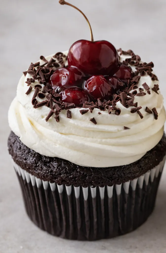 Black Forest Jumbo Filled Cupcake
