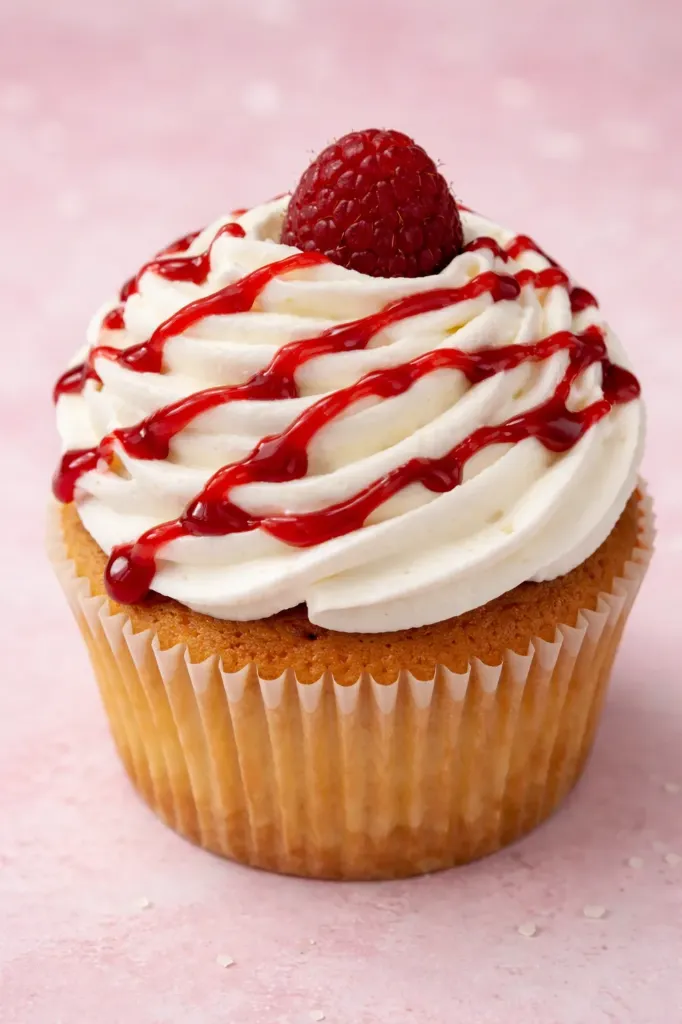 White Chocolate Raspberry Jumbo Filled Cupcake