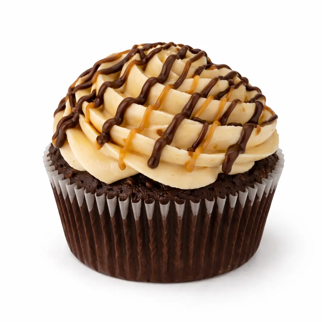 Chocolate Peanut Butter Jumbo Filled Cupcake