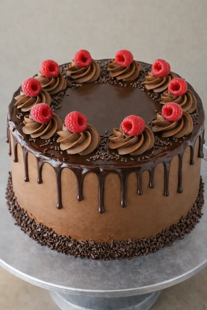 Chocolate Raspberry Layer Cake